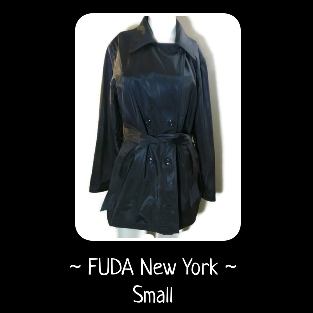 FUDA New York Gray Double Breast Trench Coat Small